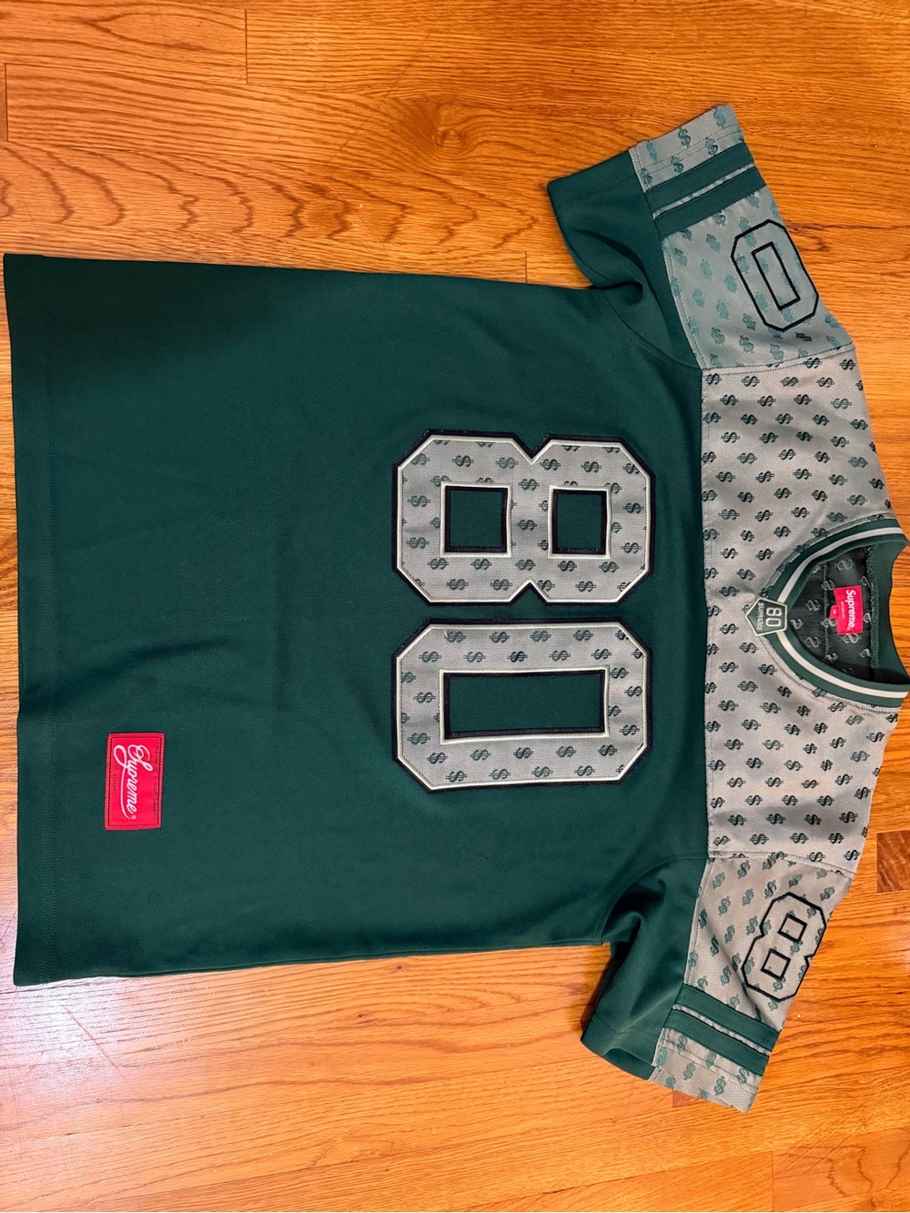 Supreme Dark Green Football Jersey with Gray Accents